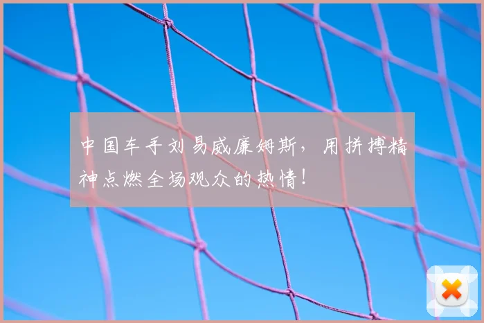 中国车手刘易威廉姆斯,用拼搏精神点燃全场观众的热情!